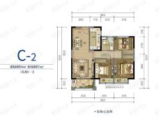 融创微风十里3室2厅1卫户型图