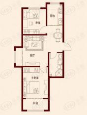 万亿皇冠假日6#、7#、8#楼B户型2室2厅1卫1厨 69.7平米户型图