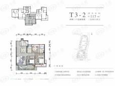 金科御临湖山3室2厅2卫户型图