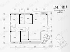 长房潭房时代公馆4室2厅2卫户型图